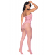 Combinaison en résille rose ajourée - MAL1130BGPK
