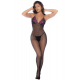 Combinaison en résille et dentelle noire et violette - MAL1122BKPU