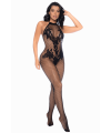 Combinaison en résille noir - MAL1116BLK