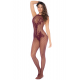 Combinaison en résille couleur cerise - MAL1116CHRY
