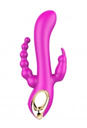 Vibromasseur Rabbit  rose  avec chapelet vibrant - TOZ-024PNK
