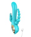 Vibromasseur rabbit  bleu  avec chapelet vibrant - TOZ-024BLU