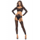 Ensemble 2 pièces, top et bas porte jarretelles - REN7117-BLK