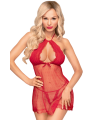 Nuisette et string assorti Rouge Libido boost - PH0010RED