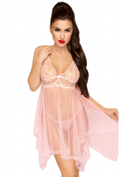 Nuisette et string assorti Rose Naughty doll - PH0084PNK