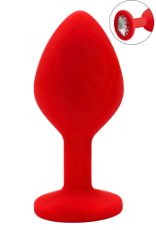 Plug rouge bijou cristal Medium - DB-RY068CRED