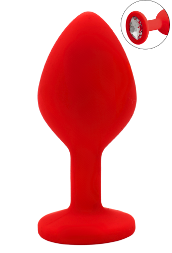 Plug rouge bijou cristal Medium - DB-RY068CRED