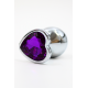 Plug bijou en aluminium. Bijou coeur violet Medium - RY-014PUR