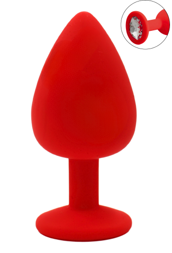 Plug rouge bijou cristal Large CHERRY - RY-069CRED