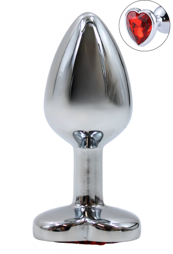 Plug bijou coeur en aluminium. Bijou rouge Small - RY-013RED