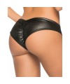 Tanga noir wetlook froncée sur les fesses