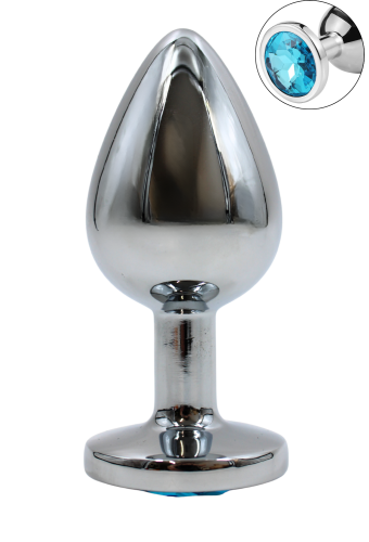 Plug bijou en aluminium bijou bleu Large - RY-003LBL