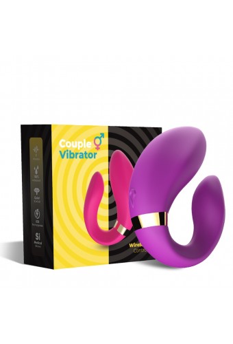 Vibromasseur forme U Violet pour couple avec double moteurs 