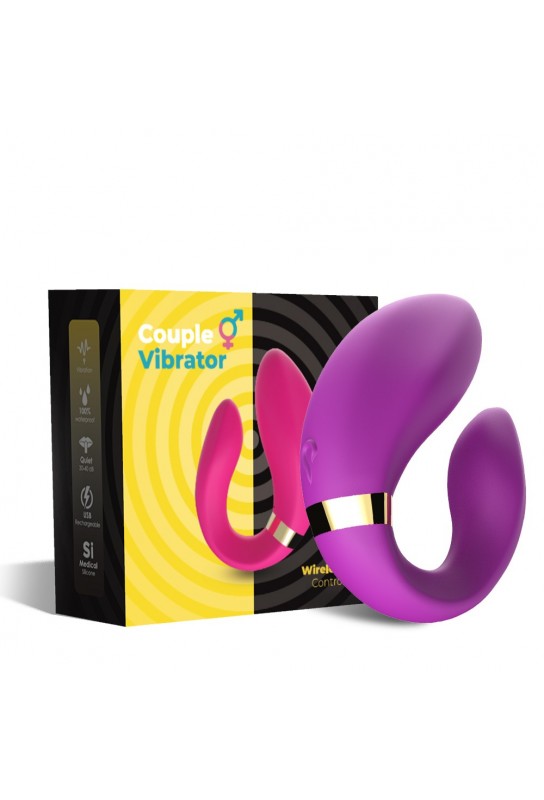 Vibromasseur forme U Violet pour couple avec double moteurs 