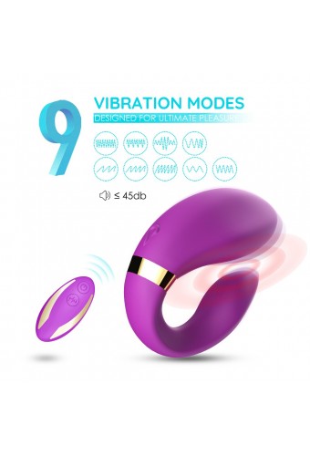 Vibromasseur violet pour couple à double moteur USB