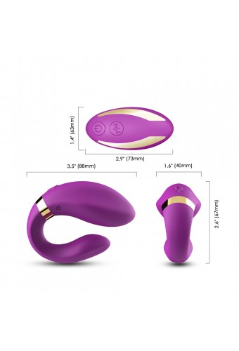 Vibromasseur violet pour couple à double moteur USB