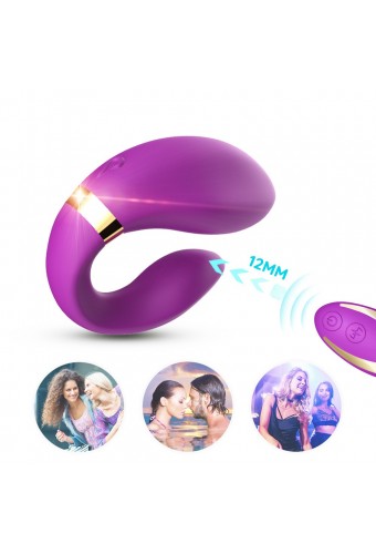 Vibromasseur violet pour couple à double moteur USB