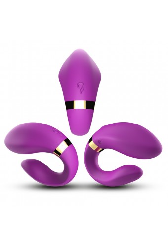 Vibromasseur violet pour couple à double moteur USB