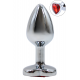 Plug bijou coeur en aluminium. Bijou rouge Small - RY-013RED