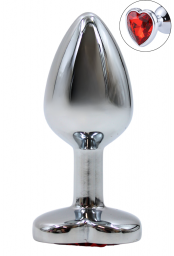 Plug bijou coeur en aluminium. Bijou rouge Small - RY-013RED