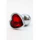 Plug bijou coeur en aluminium. Bijou rouge Small - RY-013RED