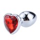Plug bijou coeur en aluminium. Bijou rouge Small - RY-013RED