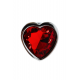 Plug bijou coeur en aluminium. Bijou rouge Small - RY-013RED