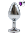 Plug bijou en aluminium. Bijou coeur violet Medium - RY-014PUR