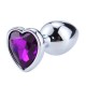 Plug bijou en aluminium. Bijou coeur violet Medium - RY-014PUR