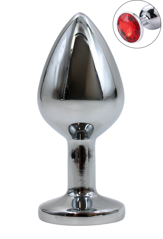 Plug bijou en aluminium bijou rouge Medium - RY-002RED