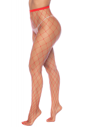 Collant large maille rouge 