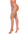 Collant sexy large maille rouge