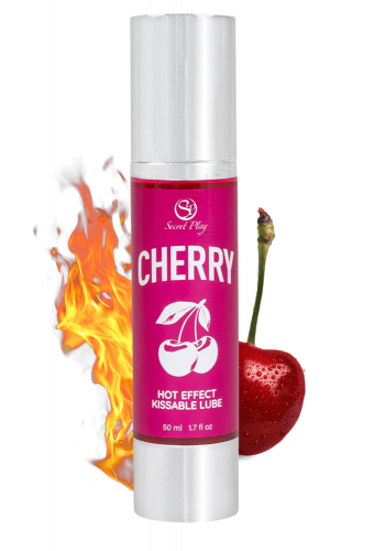 2 en 1 Lubrifiant et huile de massage cerise chauffant