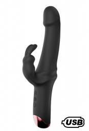 Vibromasseur Rabbit USB, silicone médical doux et lisse, doté de 10 modes de vibration