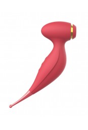 Oiseau du Paradis - Vibromasseur 2 en 1 avec succion et stimulateur rouge - CR-820RED