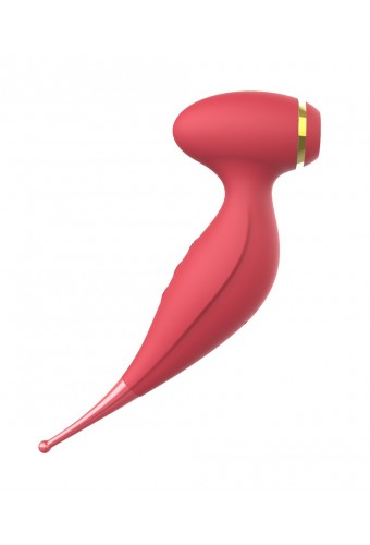Oiseau du Paradis - Vibromasseur 2 en 1 avec succion et stimulateur rouge - CR-820RED