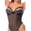 Body noir transparent avec strass scintillants