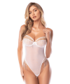 Body blanc transparent avec strass scintillants