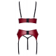 Ensemble Jarretelles 3 Pièces Rouge Foncé  Noir - Cottelli