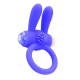 Anneau vibrant silicone bleu avec oreilles de lapin - COR-003BLU