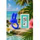 Anneau vibrant silicone bleu avec oreilles de lapin - COR-003BLU