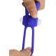 Anneau vibrant silicone bleu avec oreilles de lapin - COR-003BLU