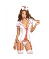 Costume guêpière d'infirmière avec string et coiffe