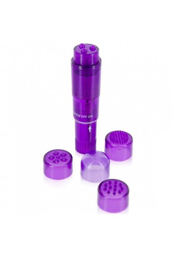 Stimulateur de clitoris violet têtes changeables