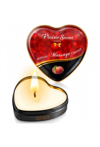 Mini bougie de massage pêche de vigne boîte coeur 35ml