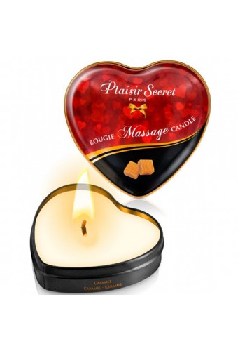 Mini bougie de massage caramel boîte coeur 35ml