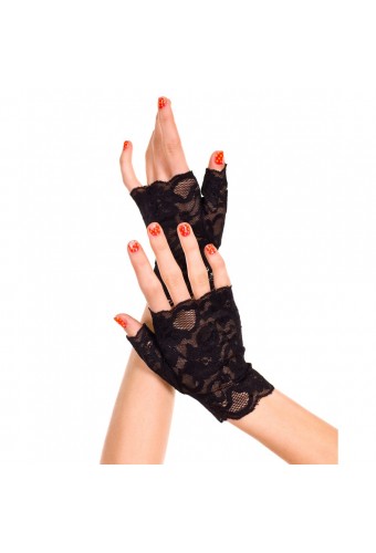 Gants en dentelle florale avec doigts ouverts