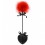 Cravache coeur noire bdsm avec plumeau rouge