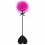 Cravache noire coeur bdsm avec plumeau rose
