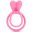 Double cockring rose avec stimulateur de clitoris
